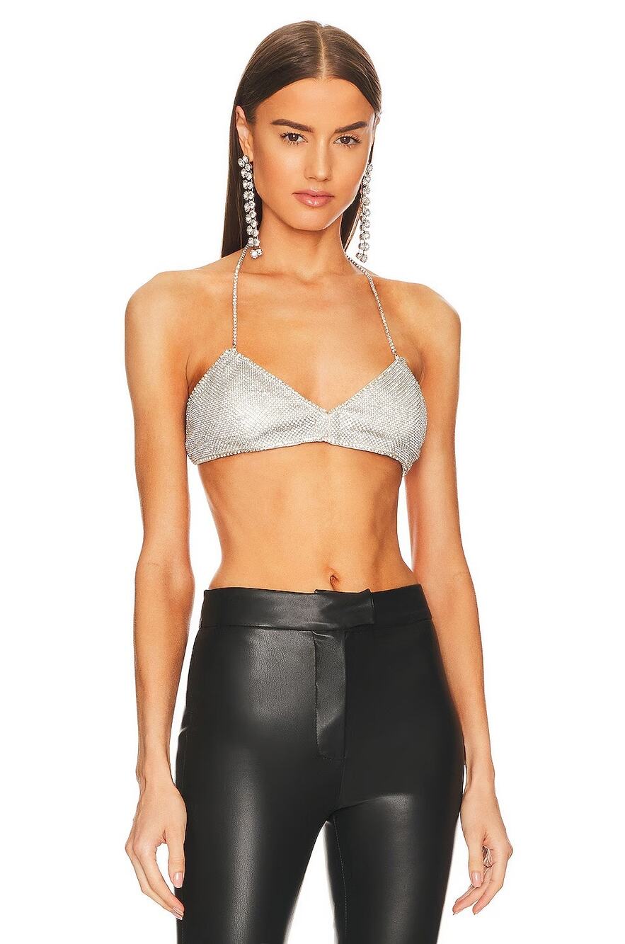 Lamarque Raeka Bralette Rhinestone Halter Party Bridal Evening NYE Club Y2k XS